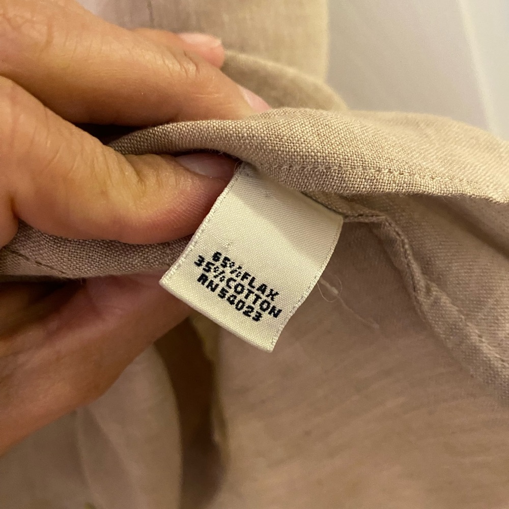 Banana Republic Linen Tan Button-Up Shirt Medium - Picture 4 of 4